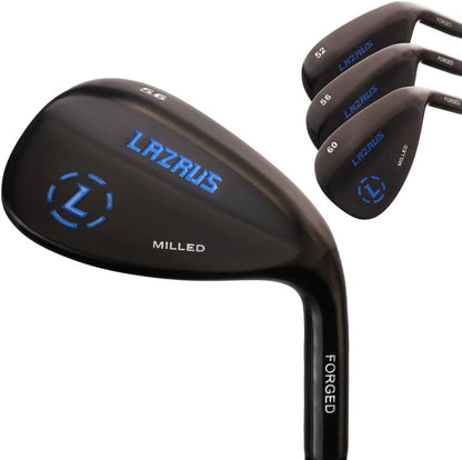 LAZRUS Premium Forged Golf Wedge Set for Men or Individual - 50 52 54 56 58 60 64 72 Degree Golf Wedges + Milled Face for More Spin - Great Golf Gift