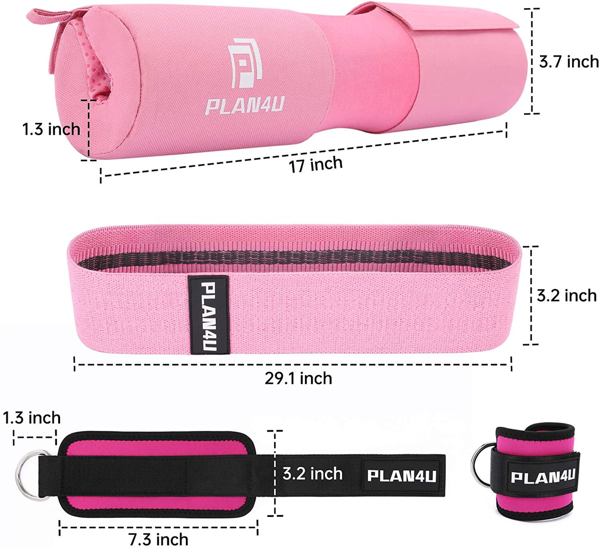 Barbell Pad Set for Squat Hip Thrusts Upgraded Anti-Slip Grain