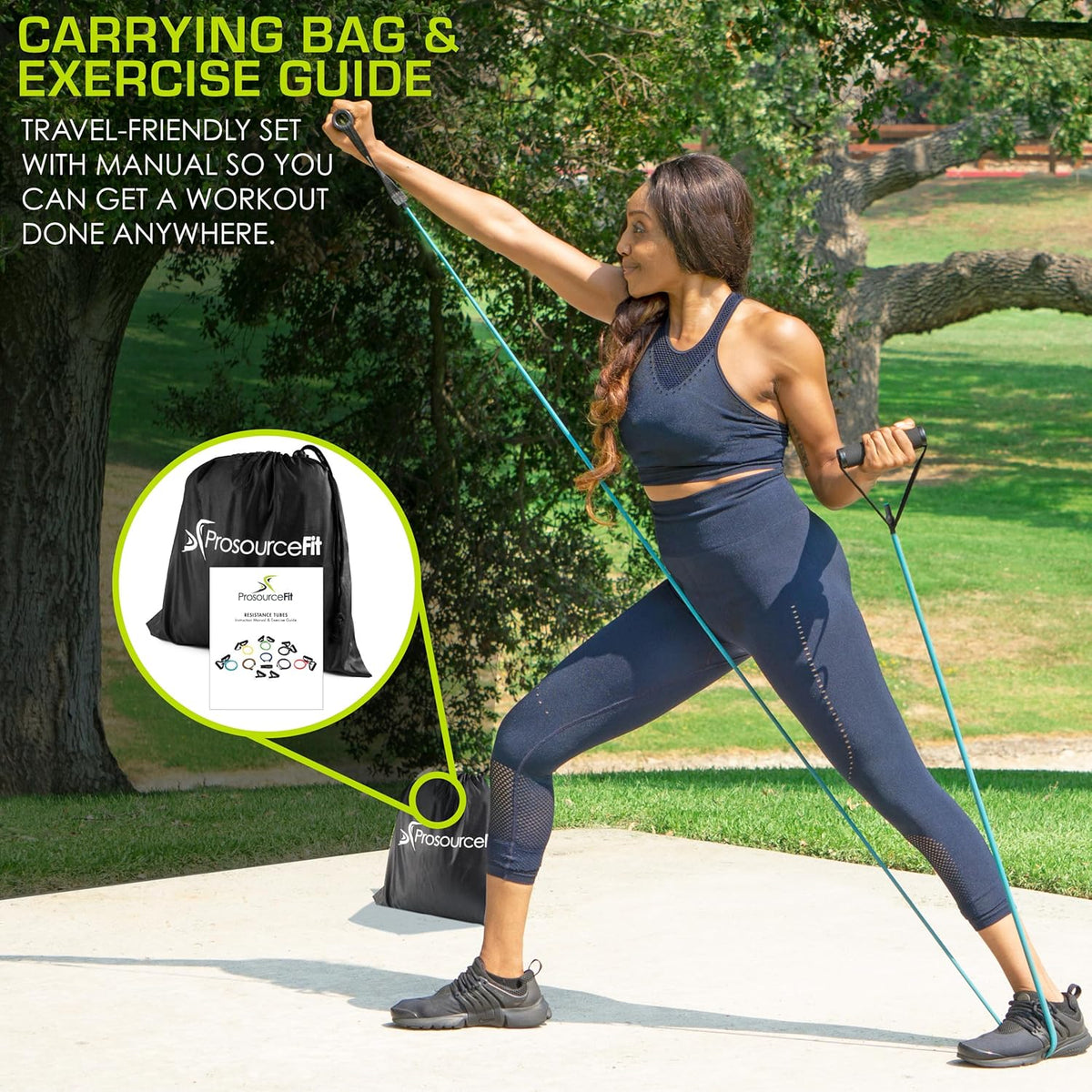 Prosource Xtreme Stackable Heavy Duty Premium Latex Resistance Exercise Bands Tubes Cords W/Door Anchor and Exercise Manual
