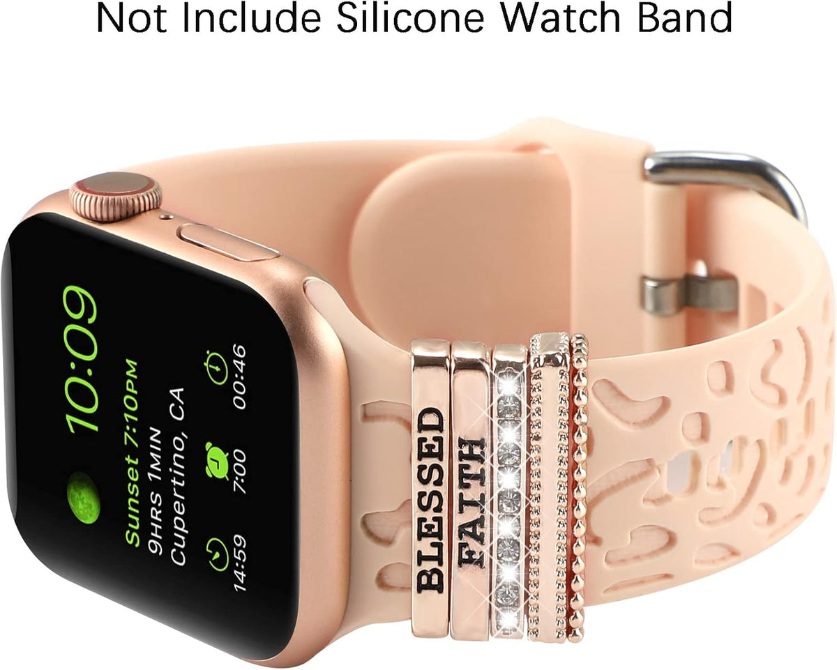 Decorative Rings Loops Compatible with Apple Watch Silicone Bands Charms