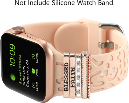 Decorative Rings Loops Compatible with Apple Watch Silicone Bands Charms