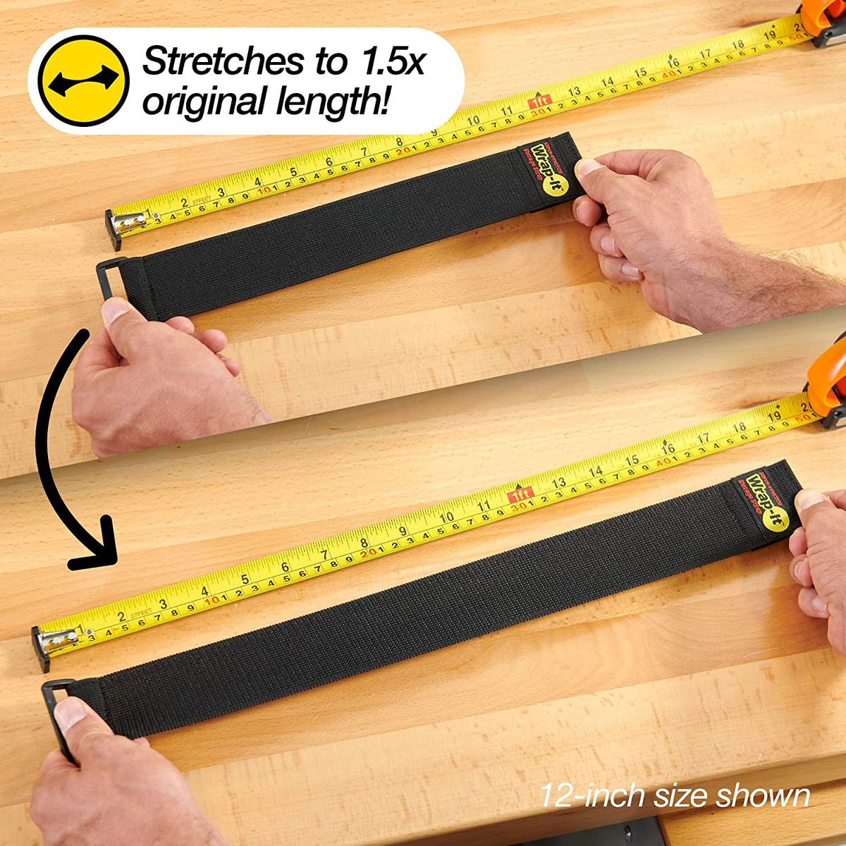 - Super-Stretch, 18" (6 Pack) - Elastic Hook and Loop Cinch Straps - Extension Cord Organizer, Hose and Cables Straps, Cord Wrap