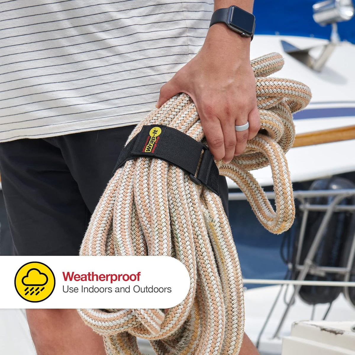 - Super-Stretch, 18" (6 Pack) - Elastic Hook and Loop Cinch Straps - Extension Cord Organizer, Hose and Cables Straps, Cord Wrap