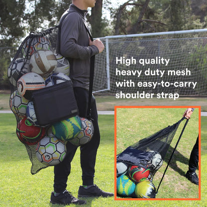 Heavy Duty Mesh Sports Gear Bag with Adjustable Shoulder Strap