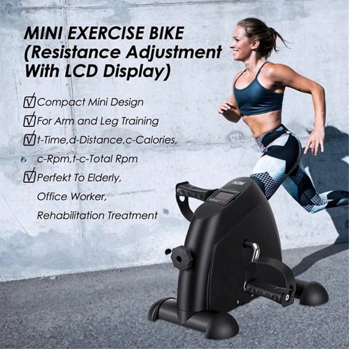 Desk Bike Pedal Exerciser, Mini Exercise Bike