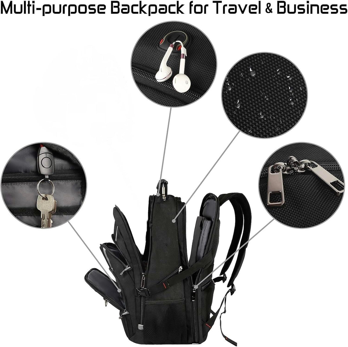 18.4 Laptop Backpack for Men, 55L-60L Extra Large Backpack for Travel Work