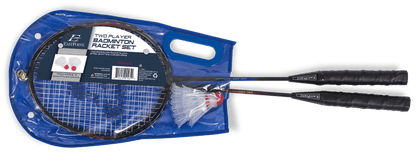 Badminton Racket Set, 2-Player, 2 Steel Shaft Rackets and 2 Shuttlecocks