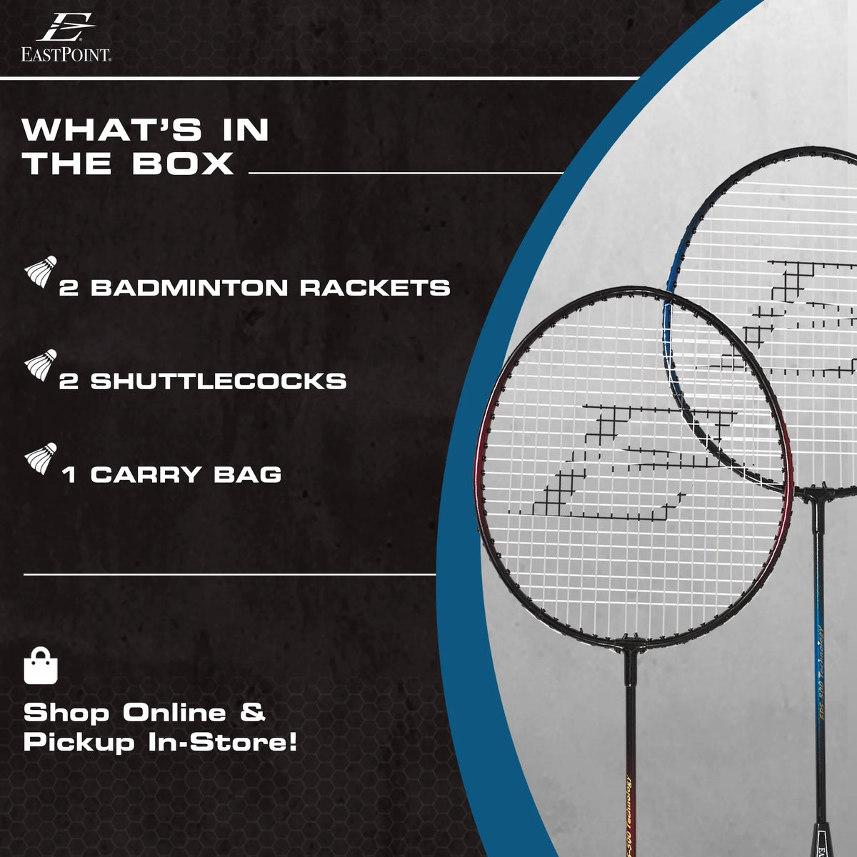 Badminton Racket Set, 2-Player, 2 Steel Shaft Rackets and 2 Shuttlecocks