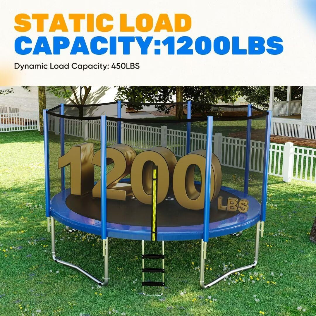 Kids Trampoline, 1200LBS Weight Capacity Outdoor Trampoline 16 15 14FT Yard Trampolines for Kids Adults