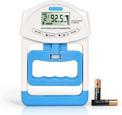 Grip Strength Tester, Hand Grip Dynamometer (198Lbs / 90Kgs), Electronic Handgrip Testing for Sports Home School Use