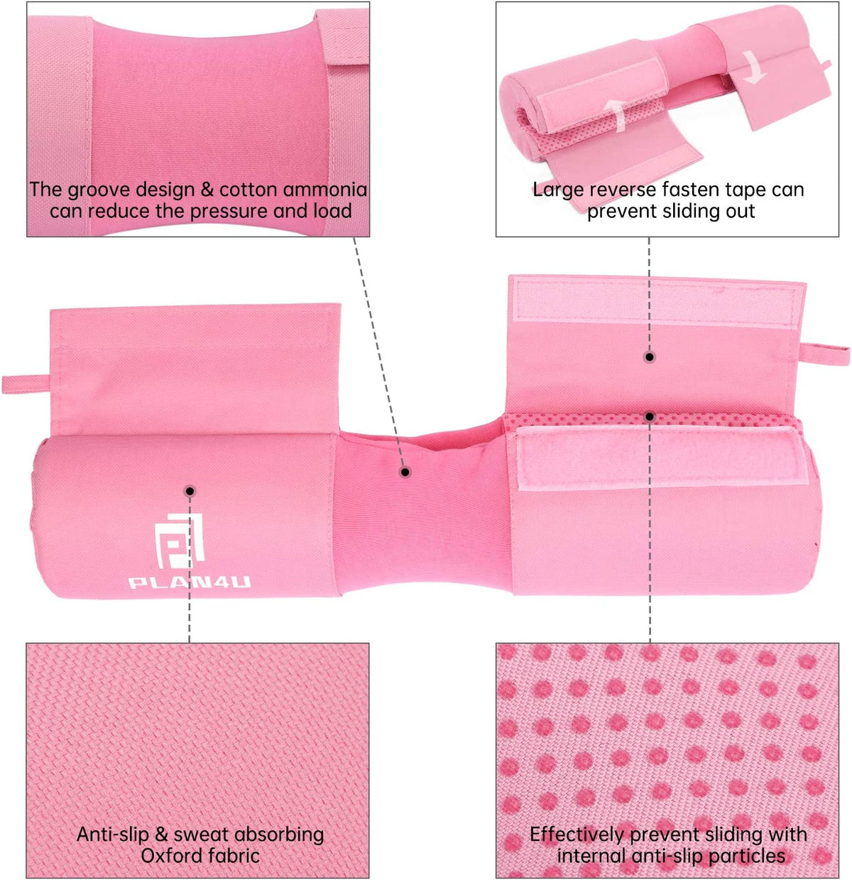 Barbell Pad Set for Squat Hip Thrusts Upgraded Anti-Slip Grain