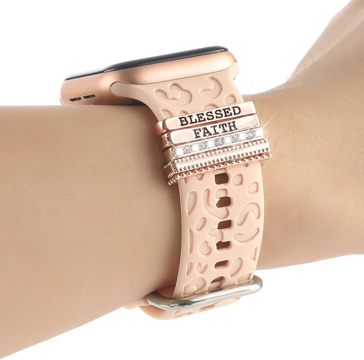 Decorative Rings Loops Compatible with Apple Watch Silicone Bands Charms