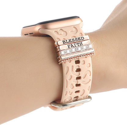 Decorative Rings Loops Compatible with Apple Watch Silicone Bands Charms