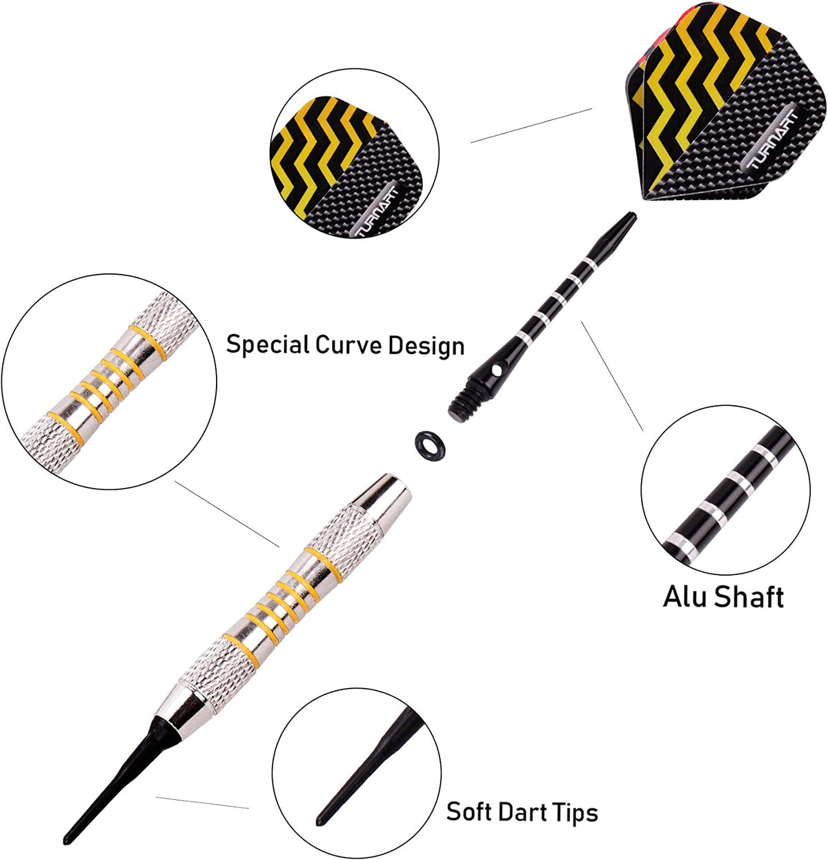 Darts Plastic Tip 9 Pcs 18 Grams Professional Soft Tip