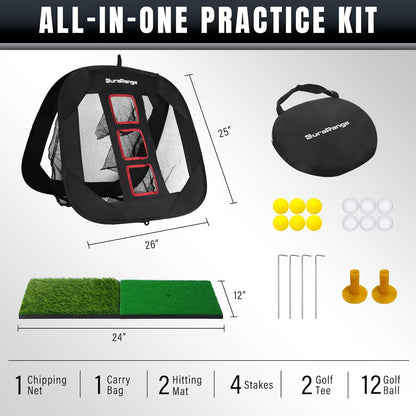 Pop-Up Golf Chipping Net for Short Game Practice