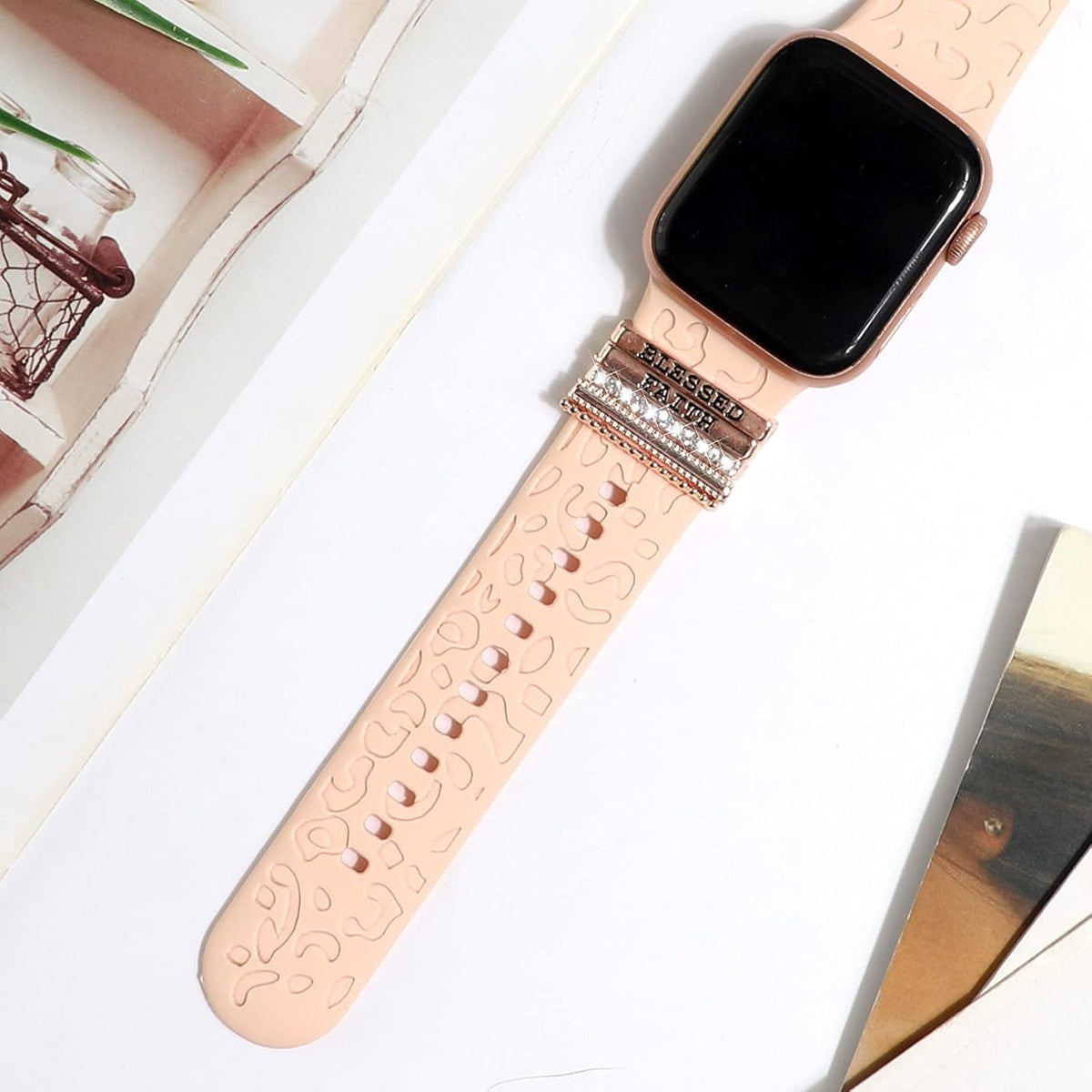 Decorative Rings Loops Compatible with Apple Watch Silicone Bands Charms