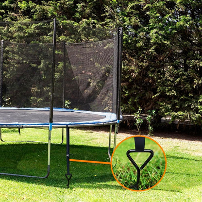 USA 4-Pack Windproof Trampoline Stakes Anchor Kit-Steel Corkscrew Anchor,Heavy Duty Tie down Kit with T-Hook&Reinforced Safety Straps,Secure Weatherproof Protection for Trampoline,Tent&Playset