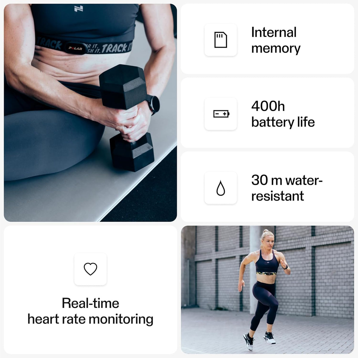 Polar H10 Heart Rate Monitor Chest Strap - ANT + Bluetooth, Waterproof HR Sensor for Men and Women