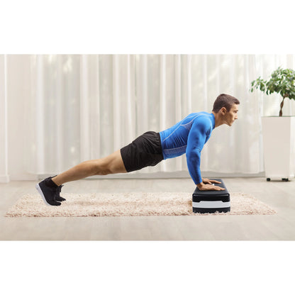Adjustable Step Aerobics Platform, 4 to 6 in Height, Black