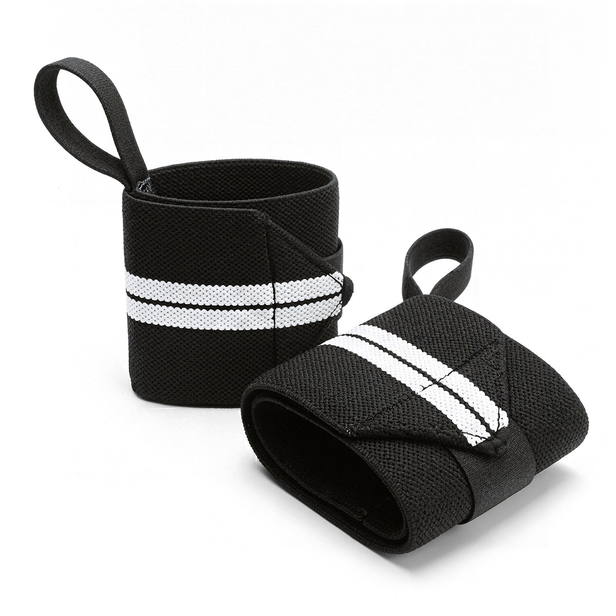 Fitness Weight Lifting Wrist Wraps with Thumb Loops, Pair