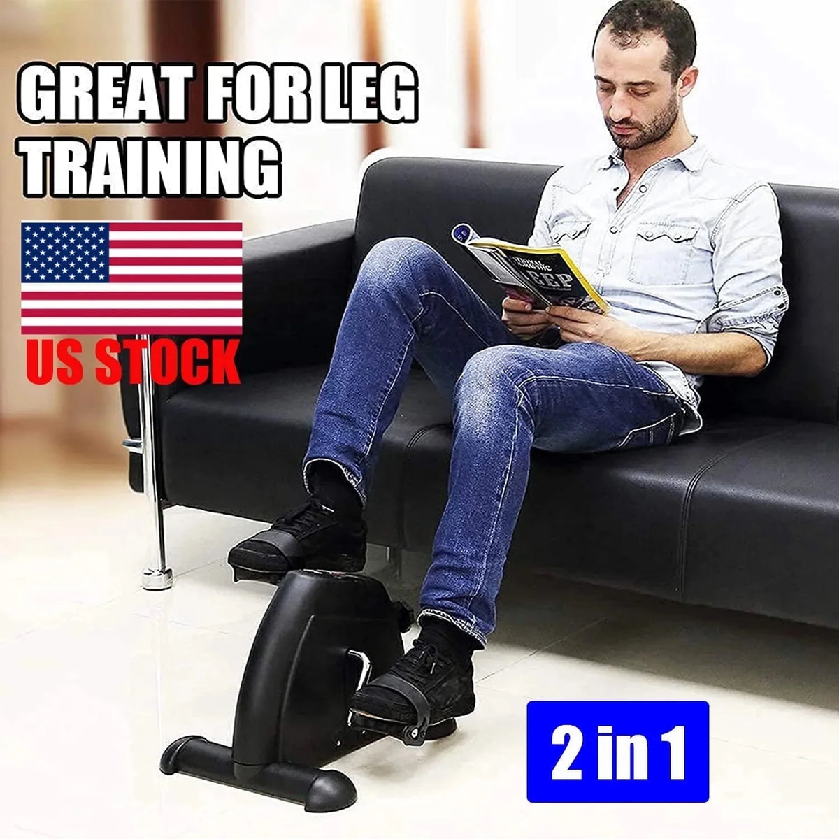 Multi-Function Mini Digital under Desk Bike Stepper Foot Pedal Exerciser,Pedal Exerciser for Senior