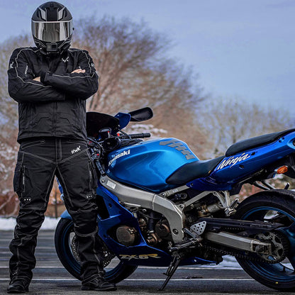 HWK Spyder Motorcycle Jacket for Men with Weather Resistant Cordura Textile Fabric for Enduro Motocross Jacket