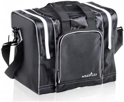 Bowling Bag for Single Ball - Single Ball Tote Bag with Padded Ball Holder - Fits a Single Pair of Bowling Shoes up to Mens Size 14