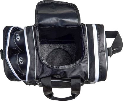 Bowling Bag for Single Ball - Single Ball Tote Bag with Padded Ball Holder - Fits a Single Pair of Bowling Shoes up to Mens Size 14