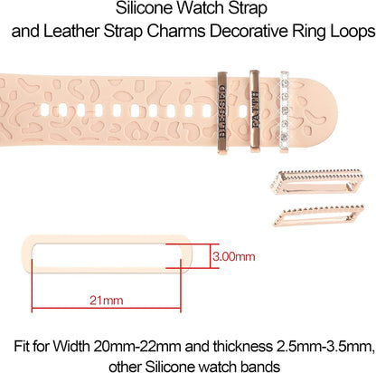 Decorative Rings Loops Compatible with Apple Watch Silicone Bands Charms