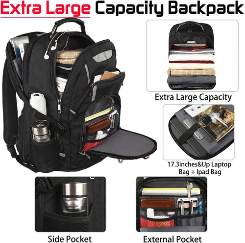 18.4 Laptop Backpack for Men, 55L-60L Extra Large Backpack for Travel Work