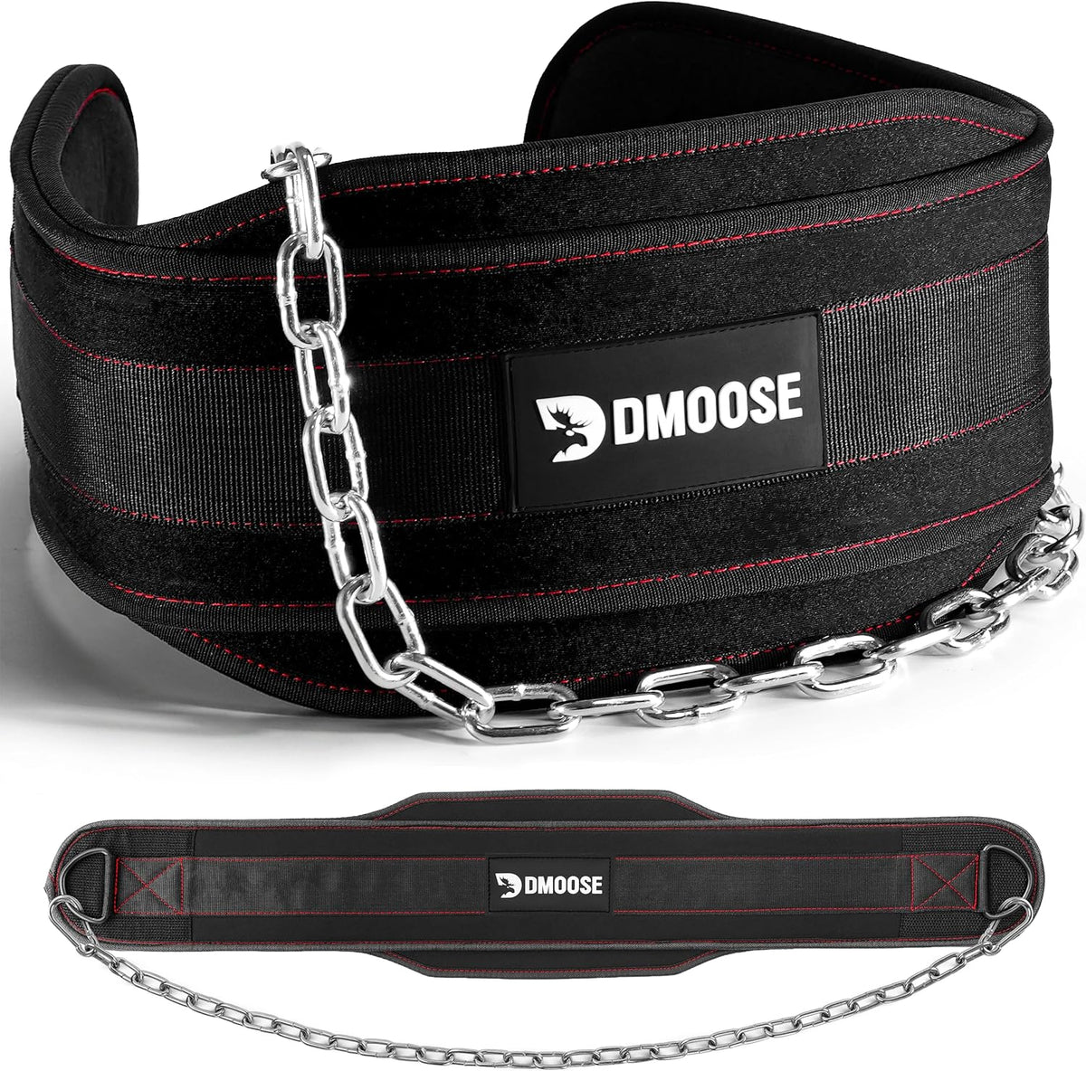 Dip Belt for Weight Lifting, Pullup, Squats & Dips - 36" Robust Steel Chain, Comfortable Neoprene Padding Supports 350Lbs - Gym Weight Belt for Strength Training Workout & Weightlifting