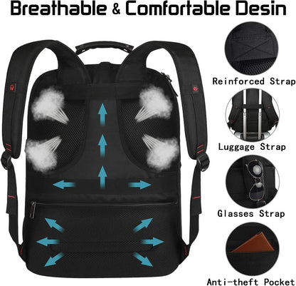18.4 Laptop Backpack for Men, 55L-60L Extra Large Backpack for Travel Work