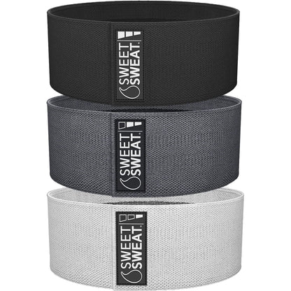 Sweet Sweat Fitness Hip Bands - Gray - 3-Pack